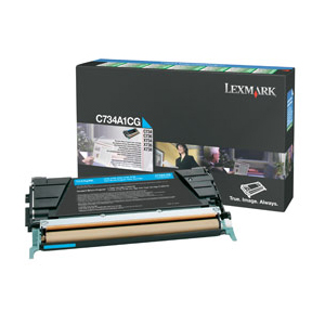 Cyan Return Program Toner Cartridge for C734, C736, X734, X736, X738